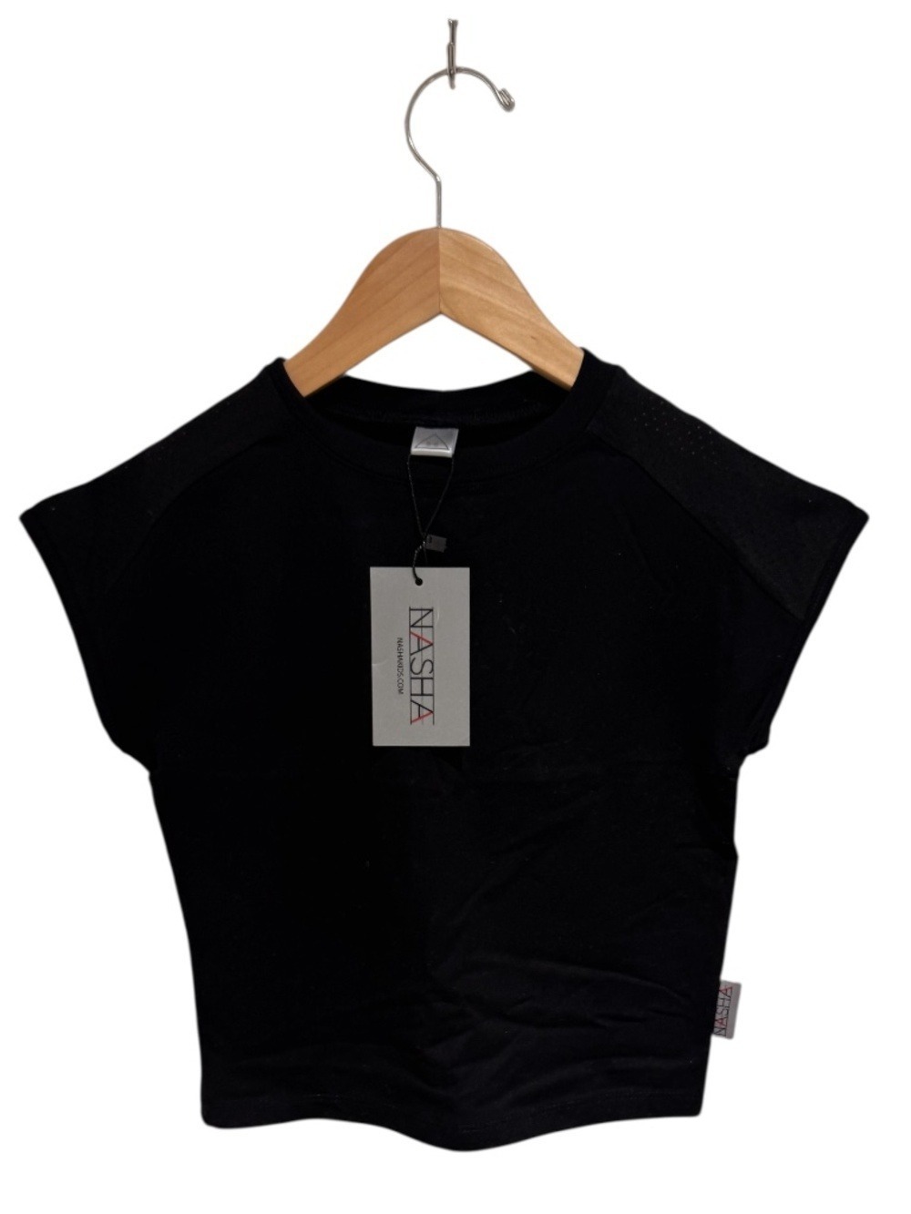 NASHA black cap sleeve t-shirt - size 5-6